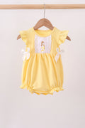 Mustard character embroidery ruffle bubble - 1