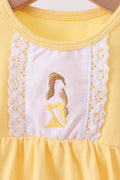 Mustard character embroidery ruffle bubble - 2