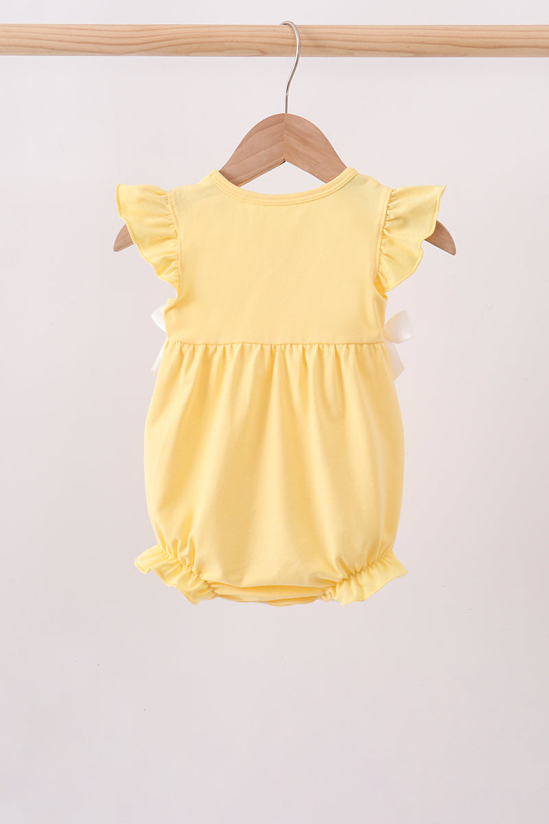 Mustard character embroidery ruffle bubble - 5