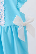 Blue character embroidery ruffle bubble - 3