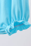 Blue character embroidery ruffle bubble - 4