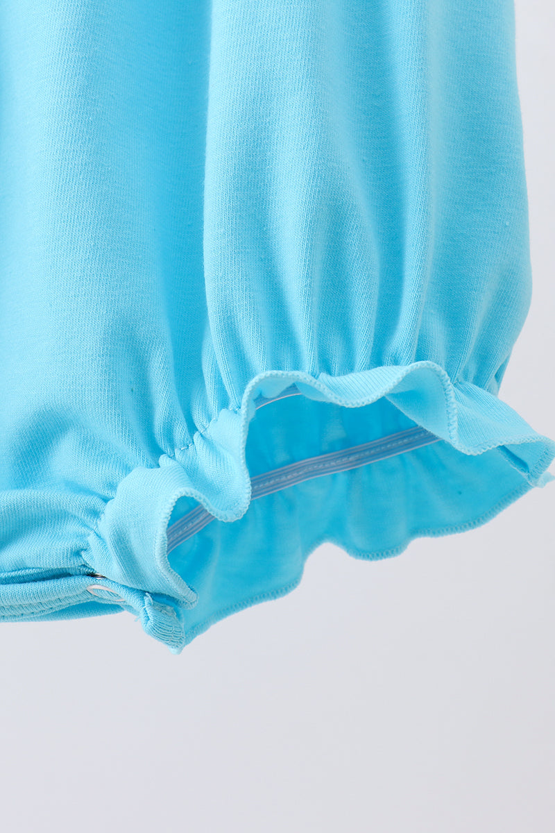 Blue character embroidery ruffle bubble - 4