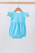 Blue character embroidery ruffle bubble - 5