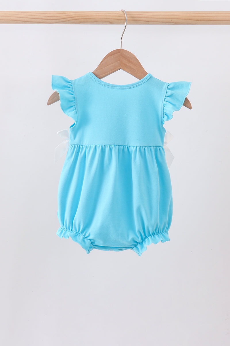 Blue character embroidery ruffle bubble - 5