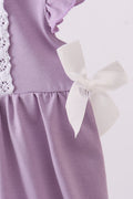 Purple character embroidery ruffle bubble - 2