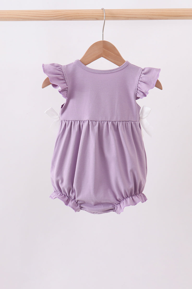 Purple character embroidery ruffle bubble - 4