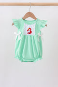 Green character embroidery ruffle bubble - 1