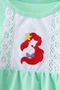 Green character embroidery ruffle bubble - 2