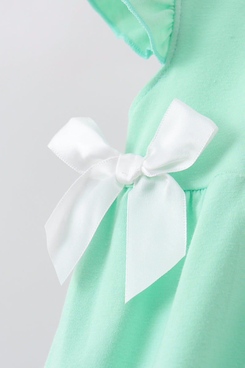 Green character embroidery ruffle bubble - 3