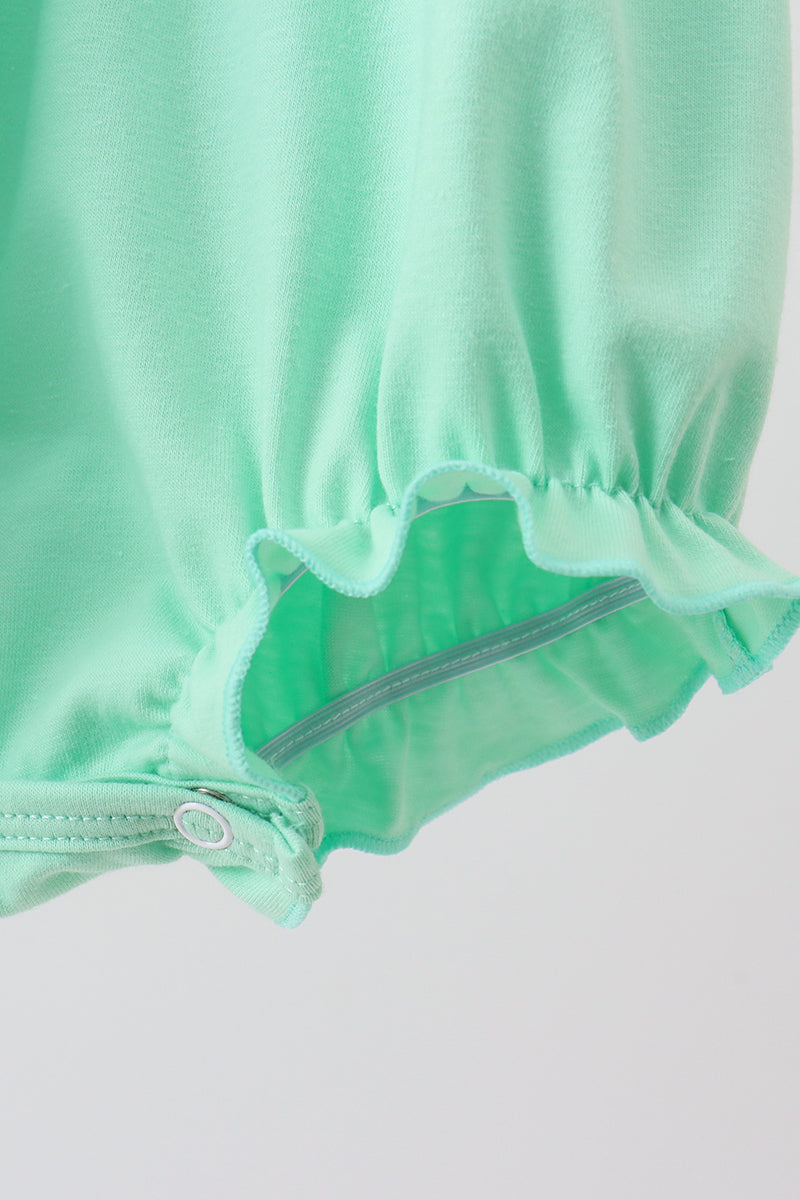 Green character embroidery ruffle bubble - 5