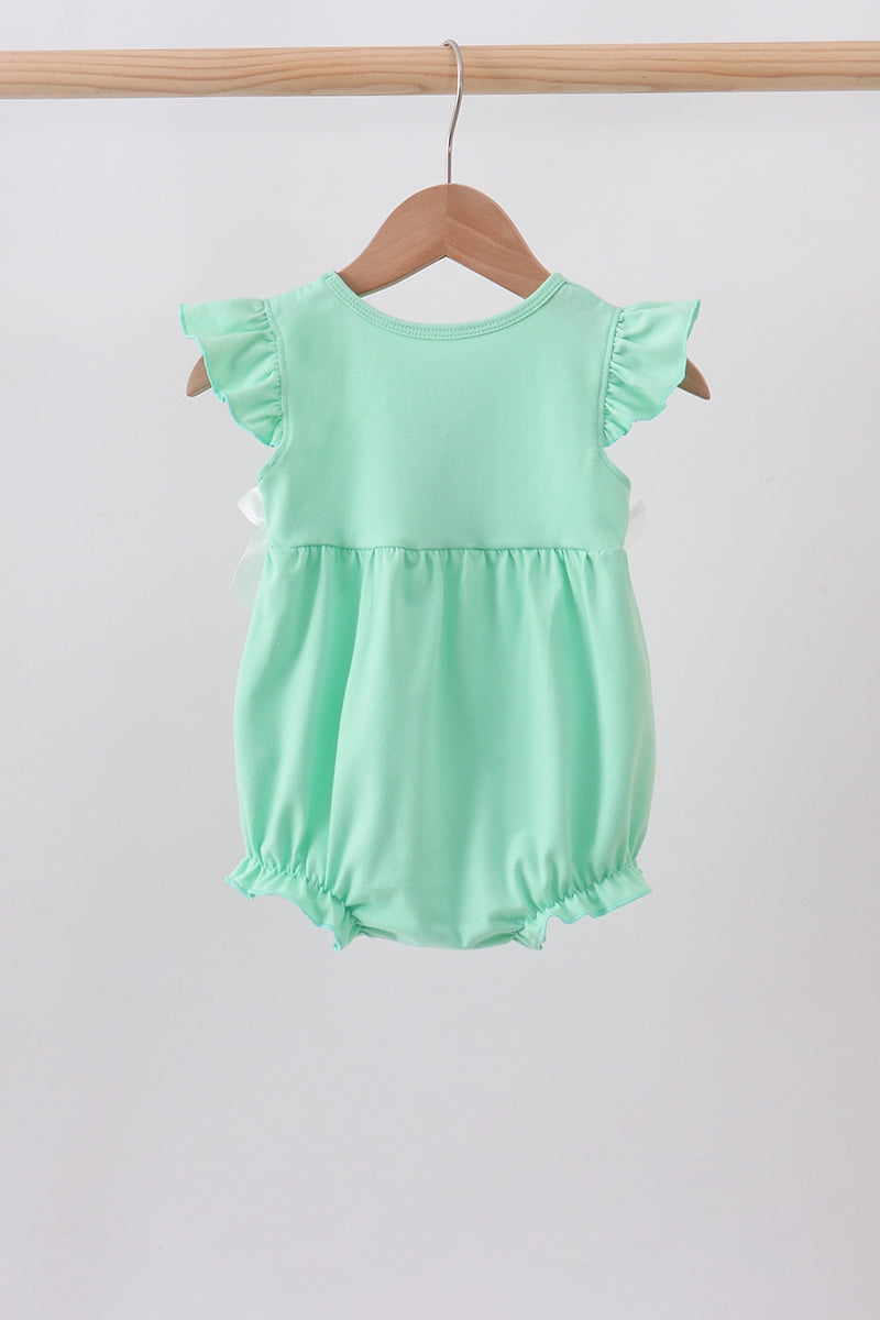 Green character embroidery ruffle bubble - 6