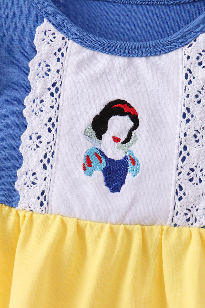 Royal blue&mustard character ruffle bubble - 2