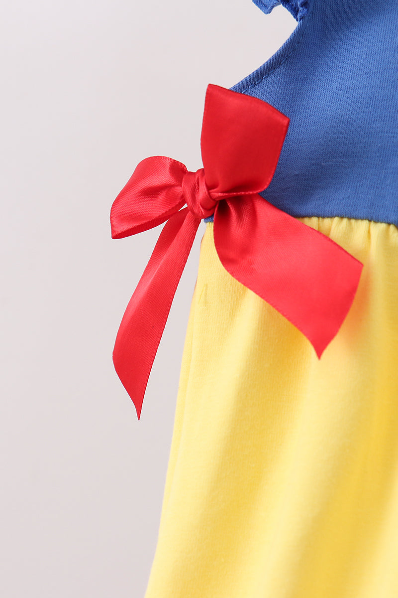 Royal blue&mustard character ruffle bubble - 3