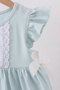 Light blue character embroidery ruffle dress - 2