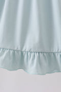 Light blue character embroidery ruffle dress - 3