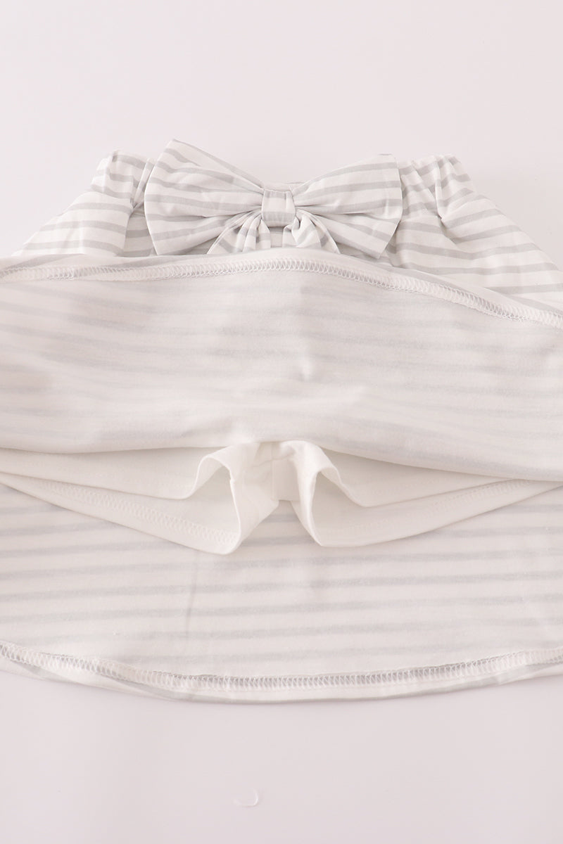 Rust Texas embroidery bow skorts set - 5