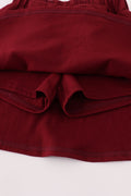 Maroon Mississippi embroidery bow skorts set - 4