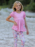 Pink Girls Farm Animals Bell Bottoms outfit - 1
