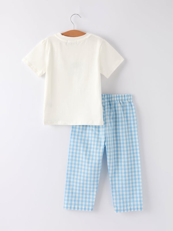 Blue Smocked Christening Bishop Boys Set