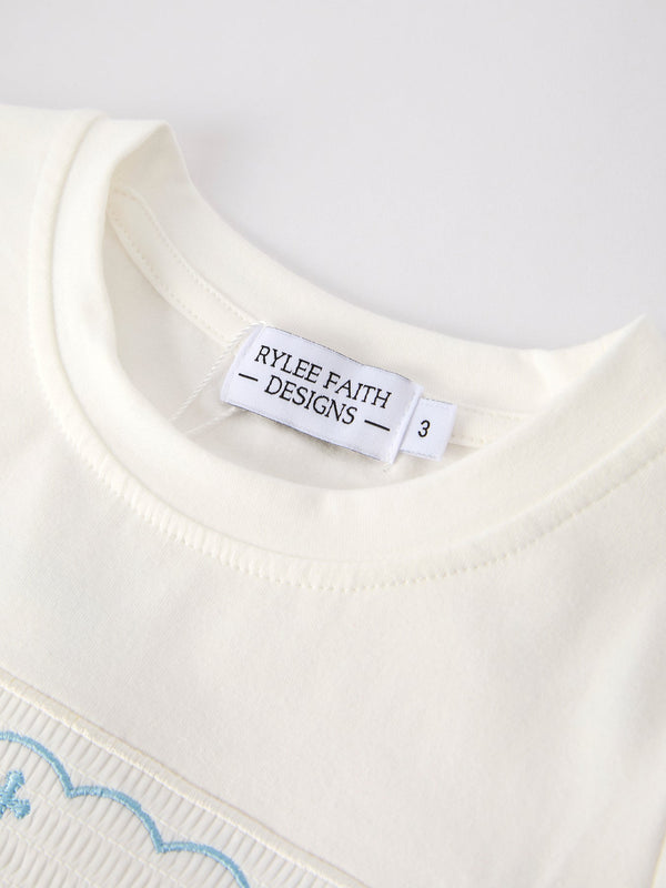 Blue Smocked Christening Bishop Boys Set