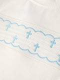 Blue Smocked Christening Bishop Boys Set - 5