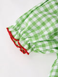 Back To School Girls Green Plaid Smocking Dress - 8