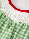 Back To School Girls Green Plaid Smocking Dress - 9