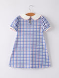 BACK TO SCHOOL Pocket Applique Check Girls Dress - 2