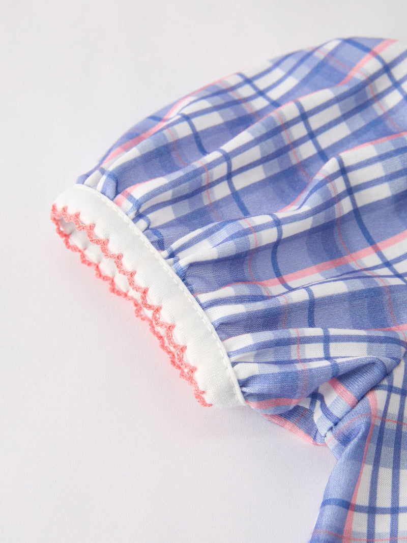 BACK TO SCHOOL Pocket Applique Check Girls Dress - 3