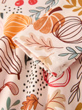 Fall Thanksgiving Pumpkin Leaf Print Dress - 9