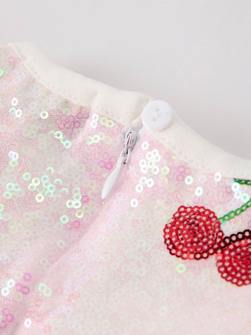 Sweet Cherry Sequins Cute Dress - 13