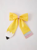 Back to School Sequin Bow Hairpin - 6
