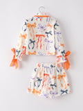 Halloween Mommy and Me Bow Print Pajama Set - 4