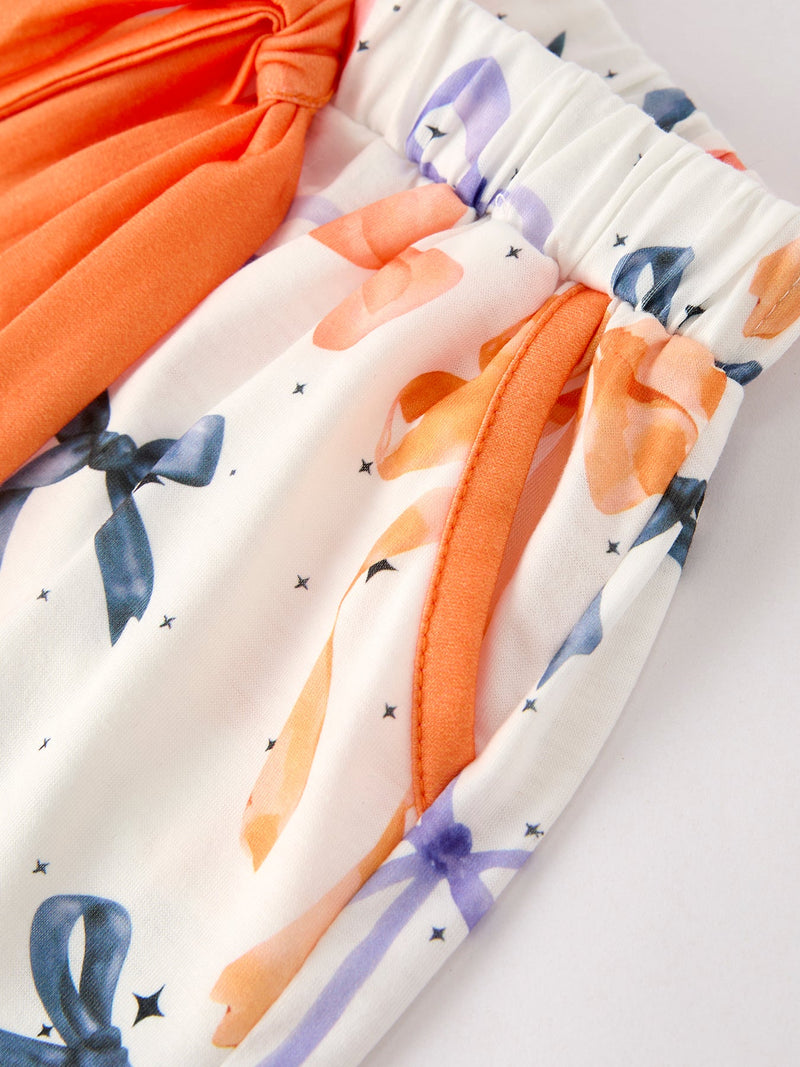 Halloween Mommy and Me Bow Print Pajama Set - 5