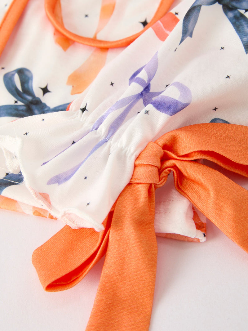 Halloween Mommy and Me Bow Print Pajama Set - 7