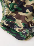 Camouflage Duck Smocking Embroidery Girls Romper - 10