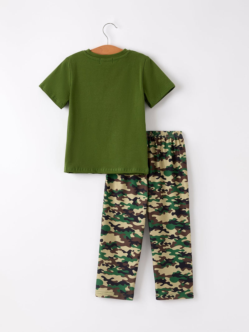 Camouflage Duck Smocking Embroidery Boys Outfit - 2