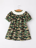 Camouflage Duck Smocking Embroidery Girls Dress - 2