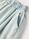Summer Light Color Denim Lace Girls Set - 8
