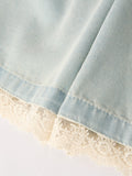Summer Light Color Denim Lace Girls Set - 9