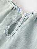 Summer Light Color Denim Lace Girls Set - 10