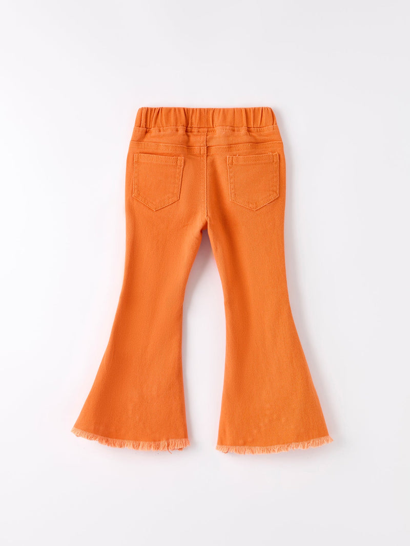 Orange Flared Elastic Jeans - 2