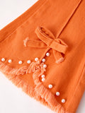 Orange Flared Elastic Jeans - 4