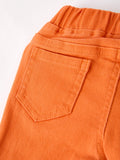 Orange Flared Elastic Jeans - 5
