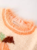 Fall Pumpkin Orange Girls Pullover Sweater - 4