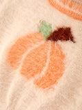 Fall Pumpkin Orange Girls Pullover Sweater - 5