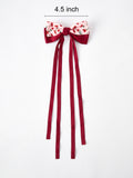 Cherry Bow Ribbon 4.5 Inch Hairpin - 2