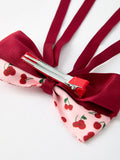 Cherry Bow Ribbon 4.5 Inch Hairpin - 4