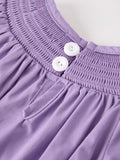 Purple Halloween Smock Embroidery Baby Girl Romper - 4