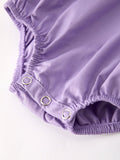 Purple Halloween Smock Embroidery Baby Girl Romper - 5